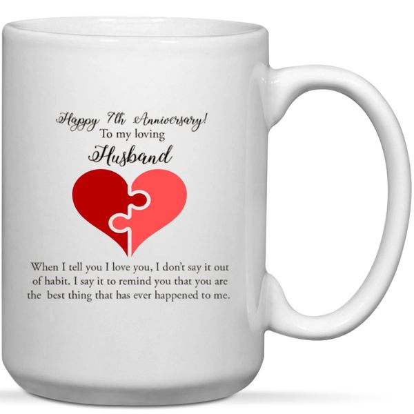 Happy 7th Anniversary To My Loving Hisband Gift Mug
