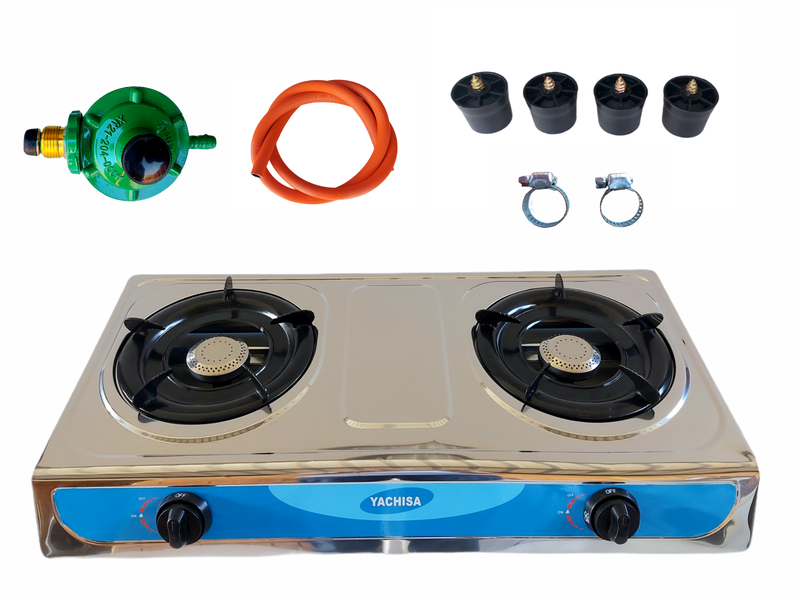 2 - Burner Portable Stainless Steel Gas Stove
