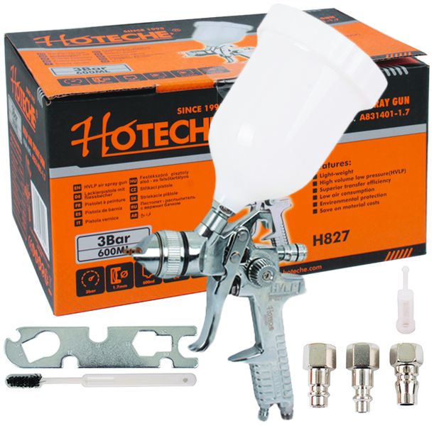 Hoteche High Volume Low Pressure (HVLP) Air Spray Gun Kit - 1.7mm Nozzle