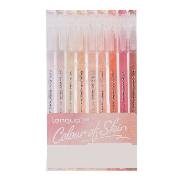 9 Piece - Languo Colour Of Skin Gel Ink Pens