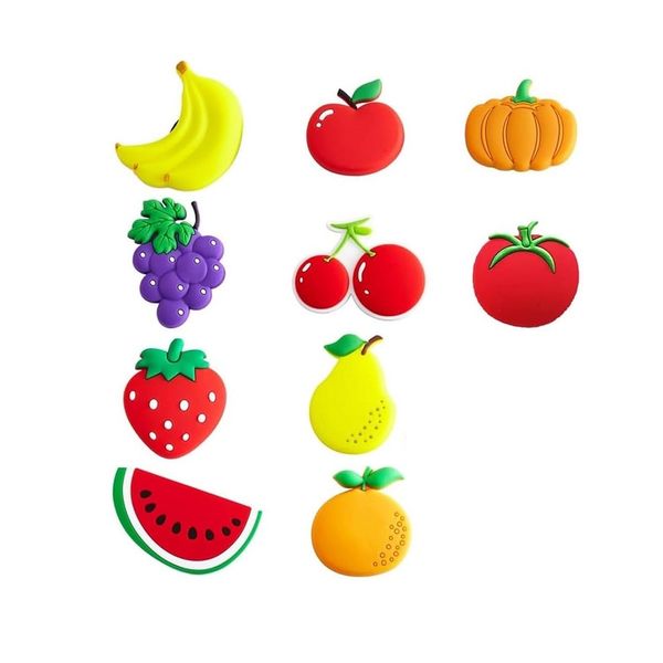 10 Pcs Cartoon Fruit Refrigerator Magnets Stickers for Kitchen Decorative