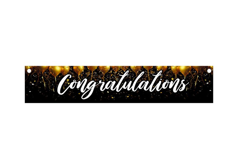 Banner Congratulations Vinyl on Wood 100cmx20xm