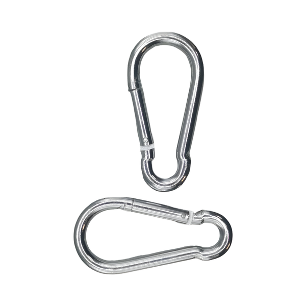 Camping Stainless Steel Travelling Snap Hook Carabiner Clips - 60mm - Pack of 2