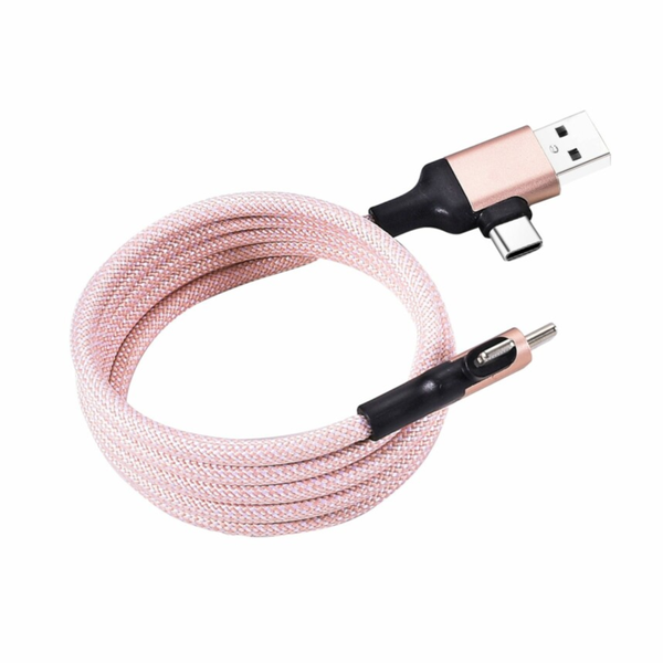60W Magnetic Braided Cable, Fast Charge, Multi - Compatibility, 1m