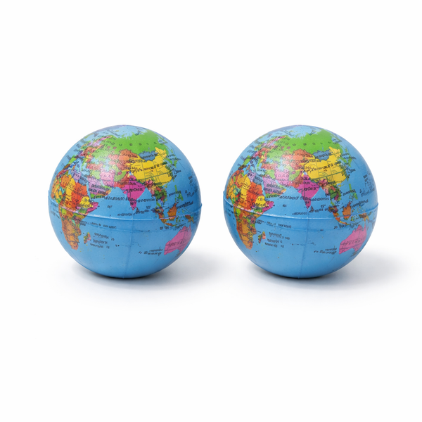 2 Pack Globe PU Pressure Ball 6.3cm Diameter - Multicolor