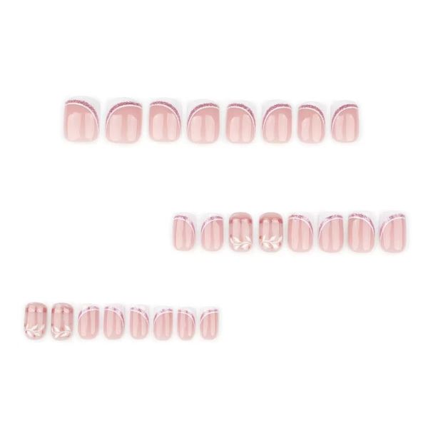 Pink minimalist short square nails Press On Nails Kit False Nail