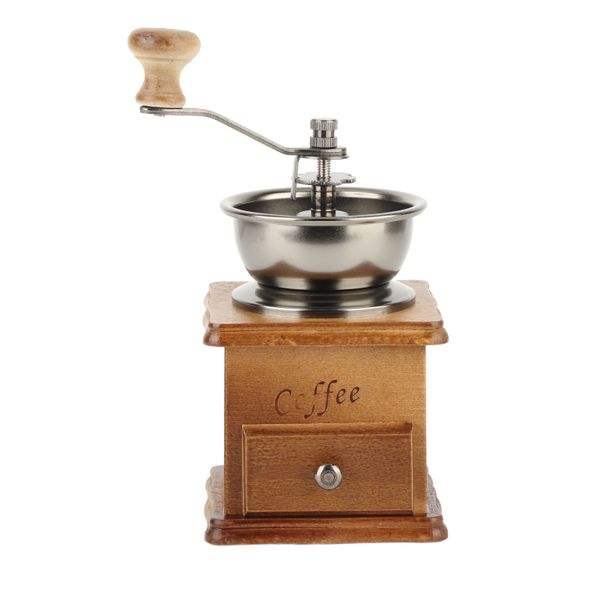 Manual Coffee Bean Grinding Machine Solid Wood and Metal Bean Grinder