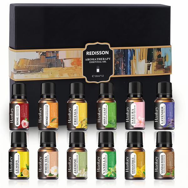 Essential Oil Gift Set,100% Natural Fragrances,Aromatherapy Oils - 12x10ml
