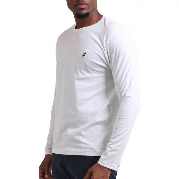 Nautica-VR7370 L/S Crew Neck Tee-Bright White