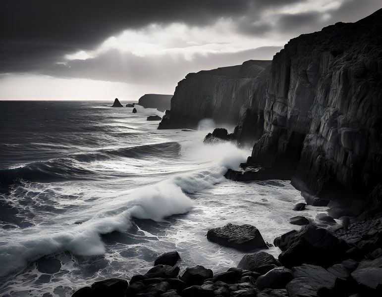 Canvas Wall Art Home Decor - Coastal Cliff