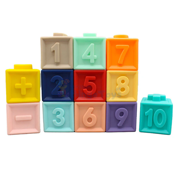 Soft Silicone Building Blocks - 12 Piece