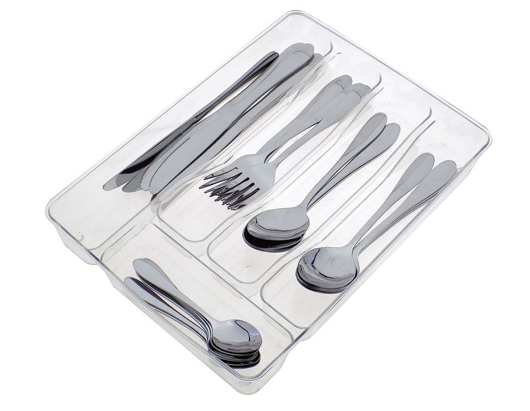 Cutlery Divider Acrylic and 24 Pieces Cutlery Set