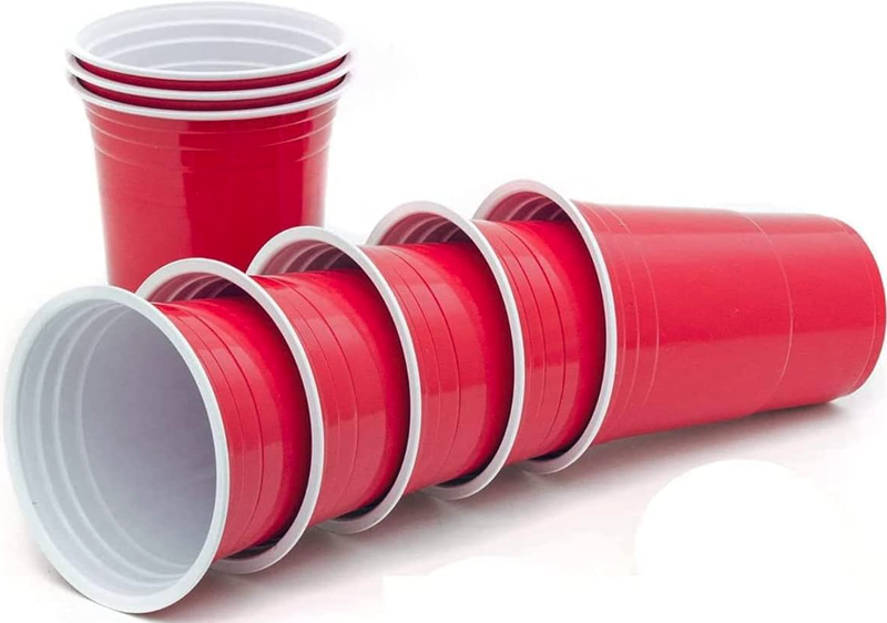 Disposable Plastic Cups - Pack of 24 Red 450ml