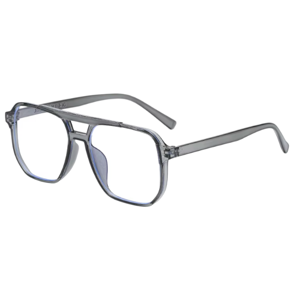 Stylish Transparent Blue Light Blocking Aviator Glasses - Grey