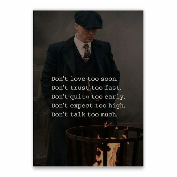 Quote Tommy Shelby Background Poster - A1