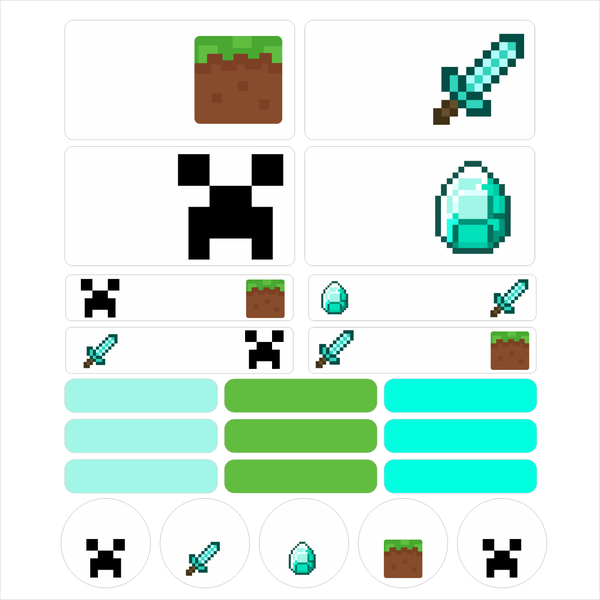 Pixel Games Waterproof DIy School Stationery Labels
