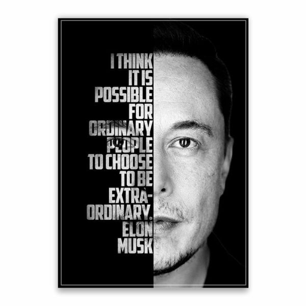 Elon Musk Quote Poster - A1