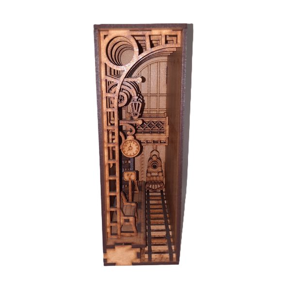Book Nook Railway Station Model Everything Laser Kit Wooden 3D Puzzle