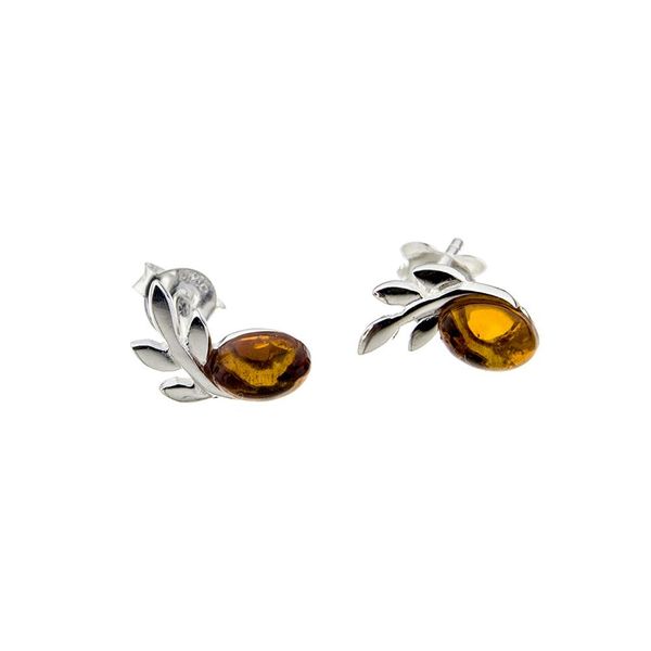 Amber Leaf Studs