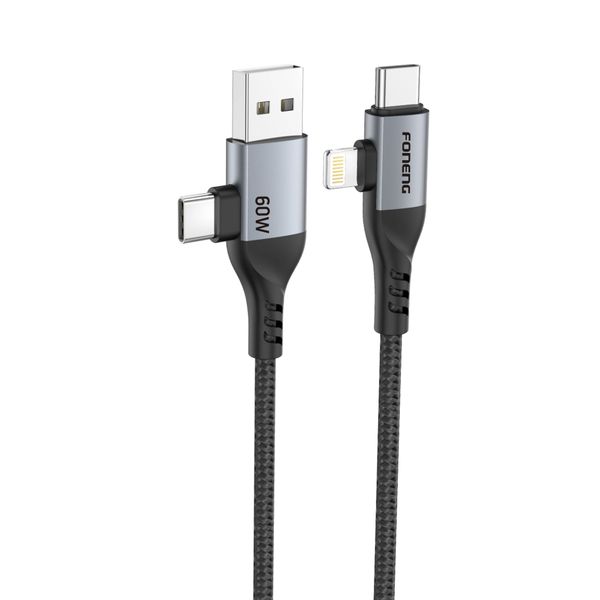 Foneng X92 1m 4-in-1 Metal Head Braided Cable (60w)