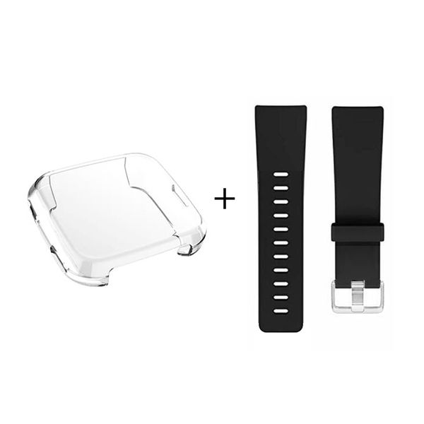 Killer Deals Screen Protector + Silicone Strap for Fitbit Versa-Pink- S/M