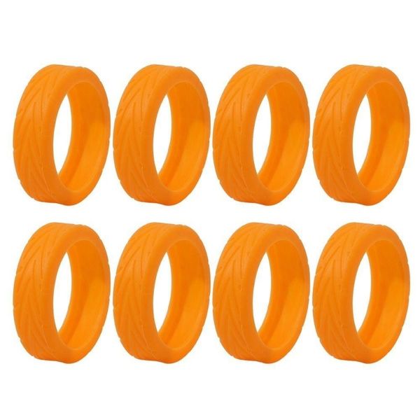 Silicone Luggage Wheel Protective Covers - Orange - 8 Piece