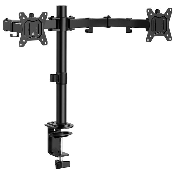 ALANES Dual Monitor Mount Adjustable Desk Stand Fit 17 To 32 Inch Screens