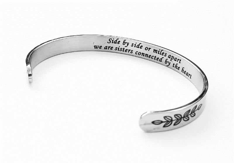 Stainless steel adjustable cuff bangle - perfect gift for your Sister/s