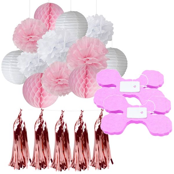 Decor Party Honeycomb Ball Paper Flower Lantern 18 Piece