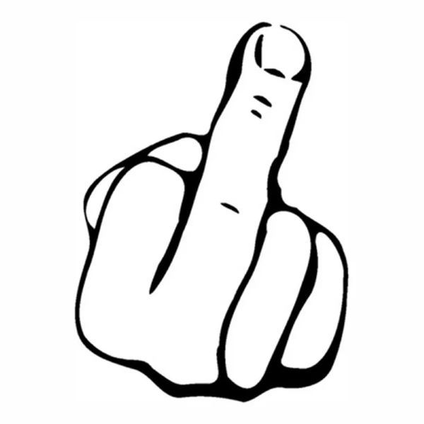 Middle Finger Car Sticker - Black &amp; White