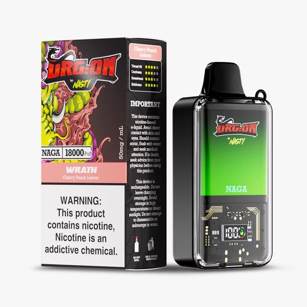 Nasty DRGON 18k puffs Disposabel Vape - Cherry Peach Lemon (Wrath)