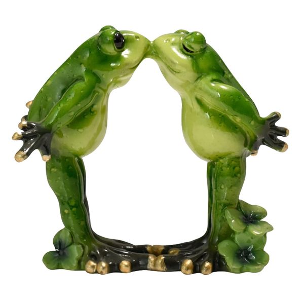 Decor Garden Romantic Kissing Frog Figurine Sculpture -12cm