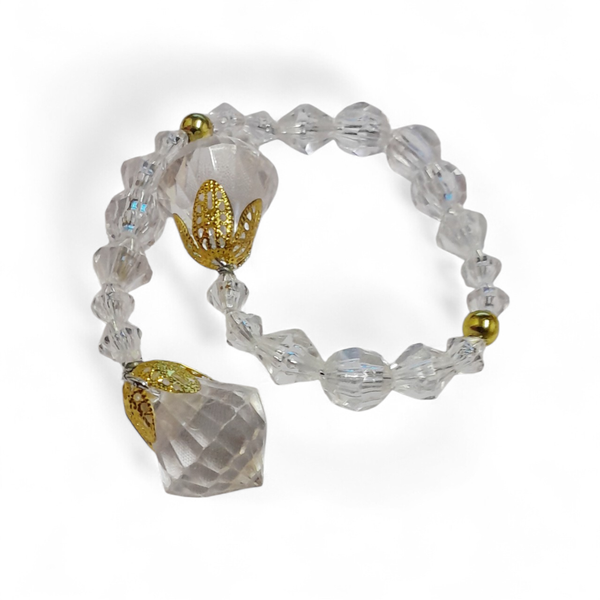 Elegant Crystal &amp; Gold Accent Napkin Rings