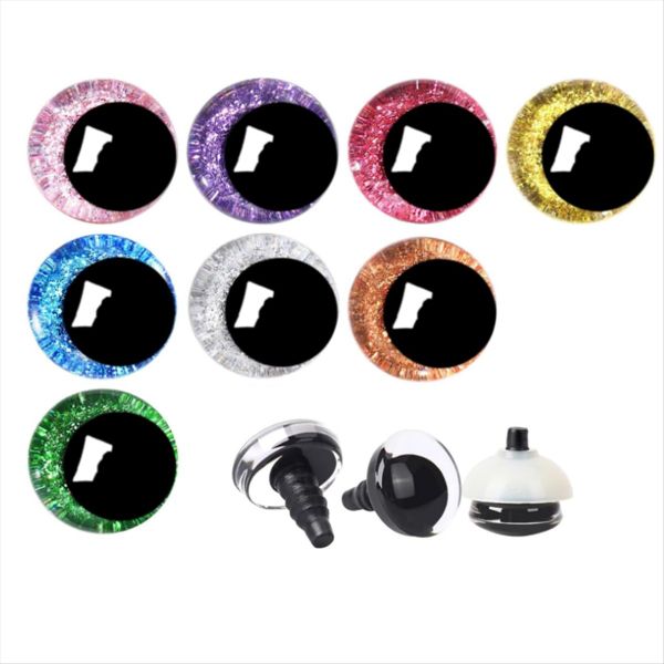 80 Pcs 25Mm 3D Glitter Plastic Safe Eyes with Washers