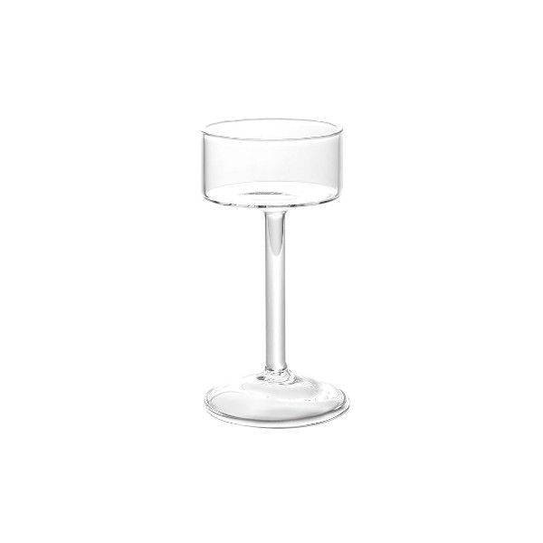 Polished Glass Candle Holder - Clear