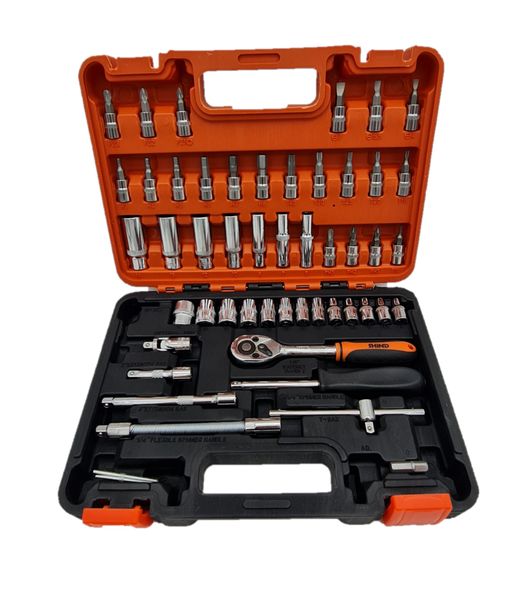 Shind 53 Piece Ratchet Socket Wrench Set 1/4" DR