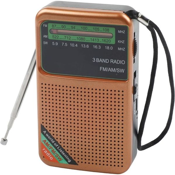 Portable AM FM SW Radio With Rechargeable Battery 3W SpeakerType-C Charging