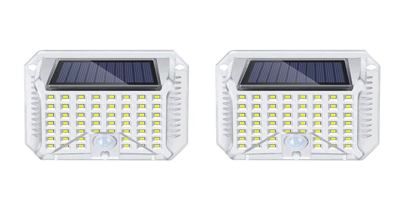 2PCS Outdoor 90 LED Solar Wall Light With Infrared Motion Sensor