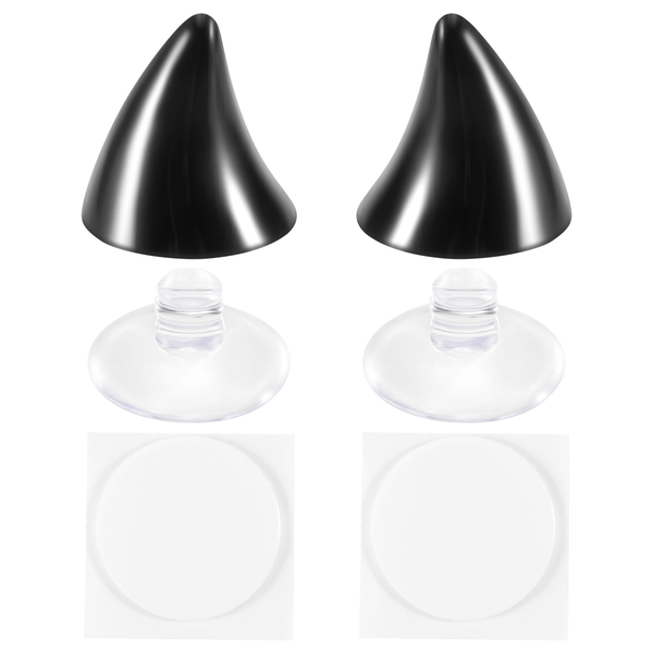 Motorcycle Helmet Corner Horn Decoration Suction Cup Horn, Black