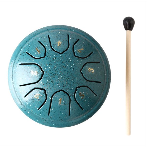 Steel Tongue Drum 8 Notes 4 5 Inch Chakra Tank Drum Peacock Green