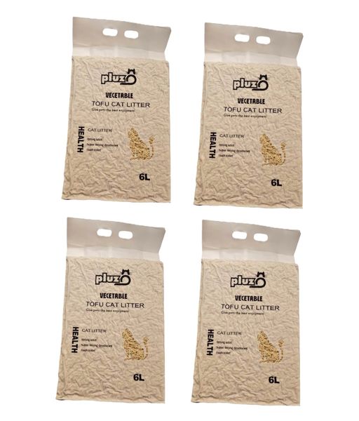 Tofu Clumping Cat Litter - Green 24L (4 x 6L Packs)