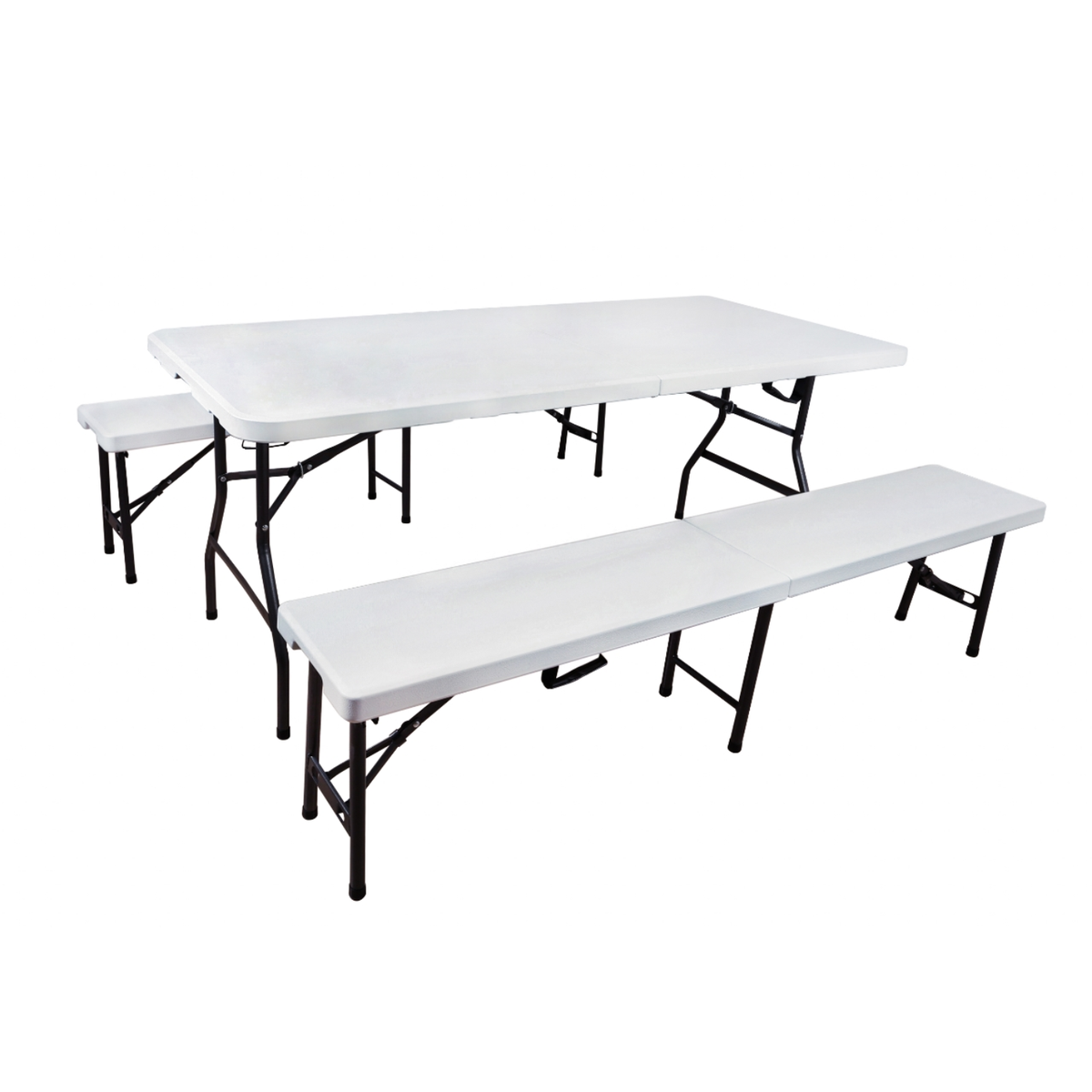 180 CM Folding Table and 183 CM Bench Set for Indoor/Outdoor Spaces