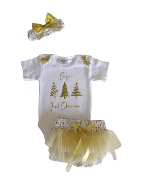 Little Leila - Baby's First Christmas - White &amp; Gold