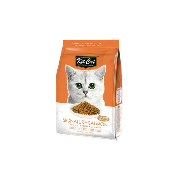 Kit Cat - 1.2kg Premium Signature Salmon Dry Cat Food +2 Tuna &amp; Salmon 80g