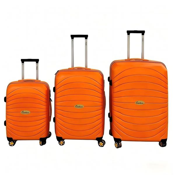 Condere 3-Piece ABS Luggage Set 30"/26"/22",Orange Hard Shell Suitcase Set