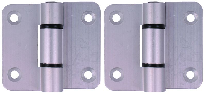 2-Piece Canopy Hinge Set - 40 x 60 x 4mm (Anodised Silver)