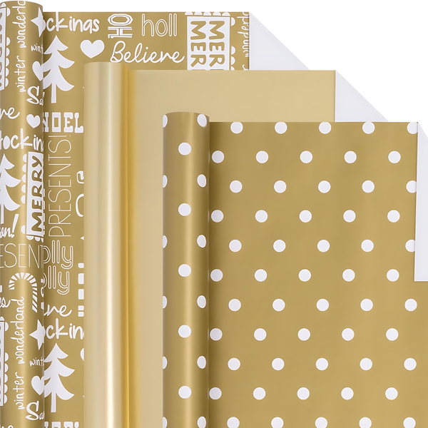 3 Rolls Christmas Wrapping Paper Gift Wrapping Paper Roll - 43x300cm