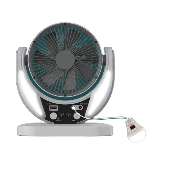 Rechargeable Mini Solar Fan With LED Bulb