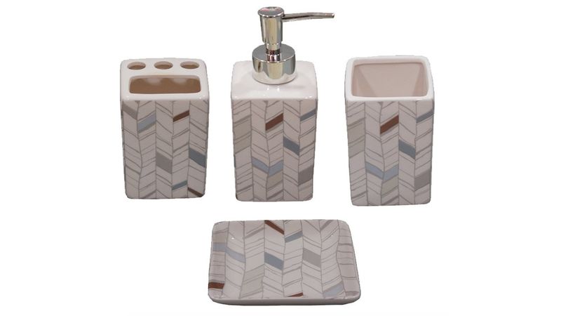 Yas Ceramic 4 Piece Bathroom Set