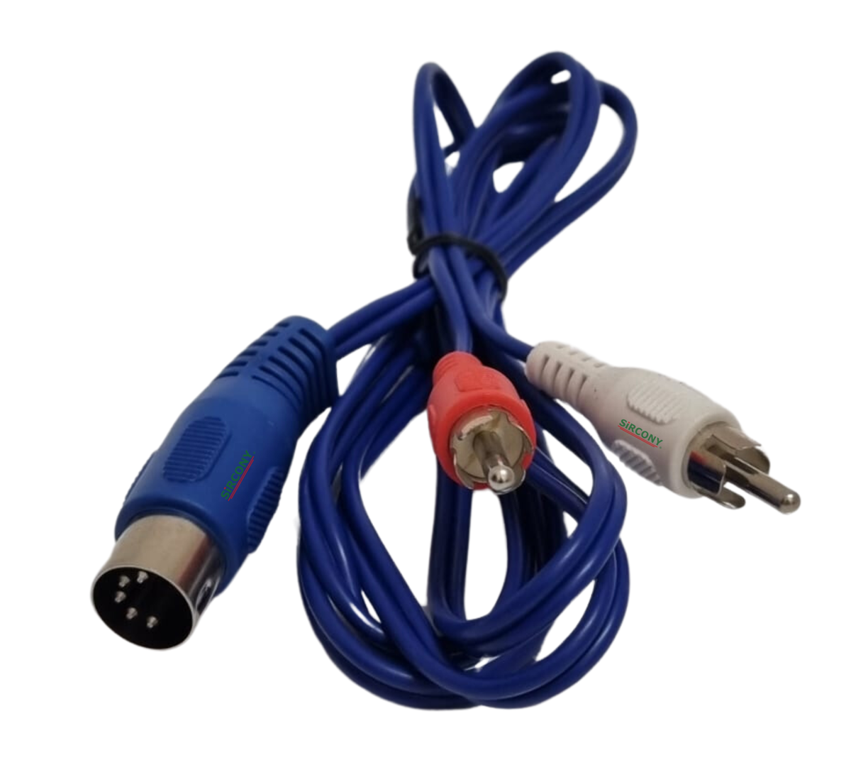 SiRCONY Din 5 Pin MIDI plug to 2 x RCA male plugs (1.5m) cable